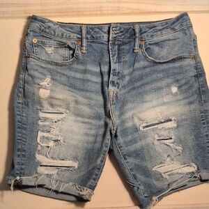 American Eagle Outfitters Ripped Blue Jean Shorts /A3